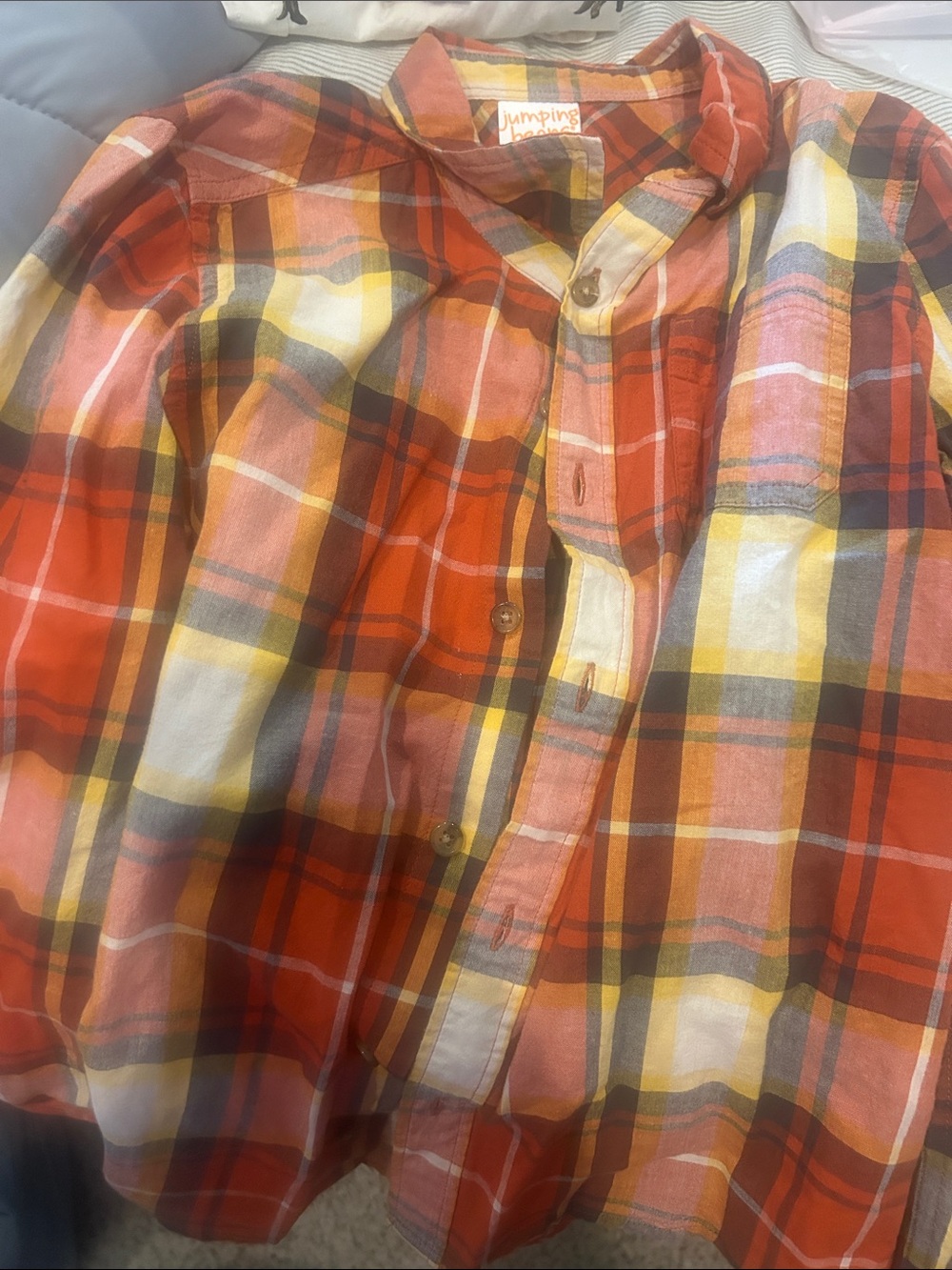 Boys 8 Jumping Beans perfect Fall button down! NWOT